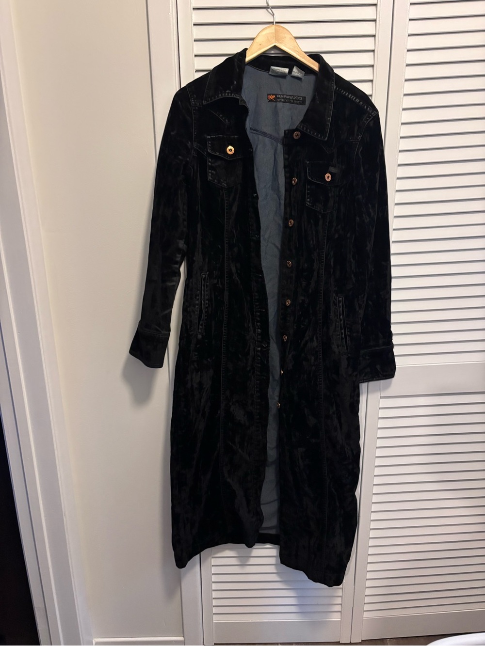 Parasuco Black Velvet Long Trench Coat